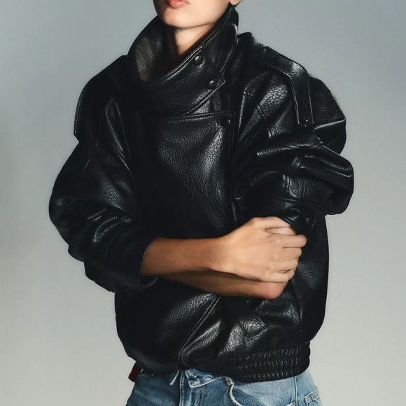 ZARA  LEATHER  JACKET  (VIRAL & SOLD OUT!!) - Picture 1 of 16